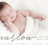 "Marlow" - Birth Announcements in Graphite by Megan Cash - Detail