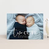 "Two Cute" - Birth Announcements in Silk by Creo Study - Front