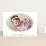 "Scallop Oval" - Birth Announcements in Peach by Emily Betts - Front