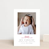 "Sweet Bow" - Birth Announcements in Cotton Candy by Paula Pecevich - Front