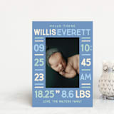 "Colorful Stats" - Birth Announcements in Aqua by Baumbirdy - Front