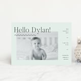 "Wavy Hello" - Birth Announcements in Moss by Pixel and Hank - Front