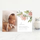 "Watercolor bouquet" - Birth Announcements in Peach by Stacey Meacham - Front