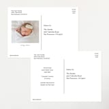 "Snuggles" - Birth Announcements in Dusty Blue by Megan Cash - Back of Card Options