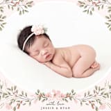 "Sweet Floral Vine" - Birth Announcements in Blush by Susan Moyal - Detail