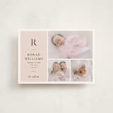 "Monogram Block" - Birth Announcements in Blush by Robert and Stella - Front