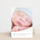 "Stately monogram" - Birth Announcements in Powder by Stacey Meacham - Front