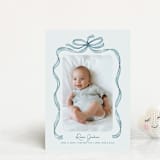 "Tied Together" - Birth Announcements in Mint by Paper Sun Studio - Front