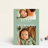 "Double Time" - Birth Announcements in Aloe by Pixel and Hank - Front