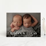 "Double Take" - Birth Announcements in Baby Powder by Hooray Creative - Front