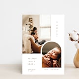 "Modern Inset" - Birth Announcements in Cotton by Robin Ott - Front