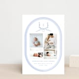 "Festive Monogram" - Birth Announcements in Frost by Corinne Malesic - Front