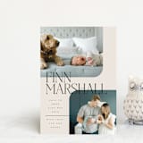 "Happy Overlay" - Birth Announcements in Linen by Kelly Schmidt - Front