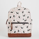 "Meadow Cats" - Backpack in Black Kitty by Betsy Siber - Without Personalization