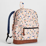 "Pink flight" - Backpack in Peach by Tati Abaurre - Side and Exterior Pockets