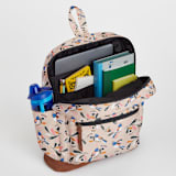 "Pink flight" - Backpack in Peach by Tati Abaurre - Interior with Laptop Sleeve & Pocket