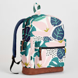 "Tropical Abstract" - Backpack in Flora by Iveta Angelova - Side and Exterior Pockets