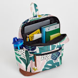 "Tropical Abstract" - Backpack in Flora by Iveta Angelova - Interior with Laptop Sleeve & Pocket