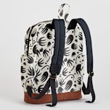 "Minimal floral" - Backpack in Black & White by Tatjana Koraksic - Back and Shoulder Straps