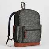 "Bold Marks" - Backpack in Black by Lehan Veenker - Side and Exterior Pockets