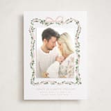 "Ribbonly Frame" - Birth Announcement Photo Mount Cards in Blush by Itsy Belle Studio - Front
