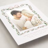 "Ribbonly Frame" - Birth Announcement Photo Mount Cards in Blush by Itsy Belle Studio - Premium Photo Paper Mounted on Card