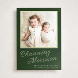 "cotillion" - Birth Announcement Photo Mount Cards in Evergreen by Megan Davis - Front