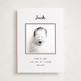 "Cursive" - Birth Announcement Photo Mount Cards in Snow by AK Graphics - Front
