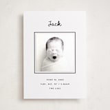 "Cursive" - Birth Announcement Photo Mount Cards in Snow by AK Graphics - Front