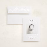"Cursive" - Birth Announcement Photo Mount Cards in Snow by AK Graphics - Card with Envelope
