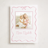 "quirky fun" - Birth Announcement Photo Mount Cards in Rose by Cass Loh - Front