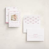 "quirky fun" - Birth Announcement Photo Mount Cards in Rose by Cass Loh - Assembled
