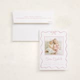 "quirky fun" - Birth Announcement Photo Mount Cards in Rose by Cass Loh - Card with Envelope