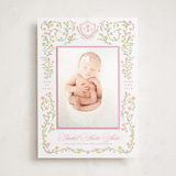 "Cottagecore" - Birth Announcement Photo Mount Cards in Cotton Candy by Creo Study - Front