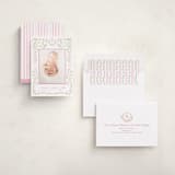 "Cottagecore" - Birth Announcement Photo Mount Cards in Cotton Candy by Creo Study - Assembled