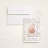 "Cottagecore" - Birth Announcement Photo Mount Cards in Cotton Candy by Creo Study - Card with Envelope