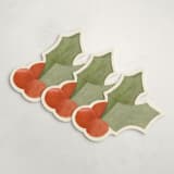"Classic Holly (set of 12)" - Place Card Sets in Mistletoe by Amy Kross - Front
