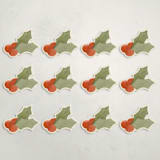 "Classic Holly (set of 12)" - Place Card Sets in Mistletoe by Amy Kross - Full Set