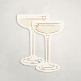 "Bubbly (set of 12)" - Place Card Sets in Champagne by Baumbirdy - Front & Back