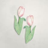 "Dutch Bloom (set of 12)" - Place Card Sets in Pink by Catilustre - Front & Back