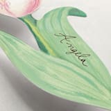 "Dutch Bloom (set of 12)" - Place Card Sets in Pink by Catilustre - Filled In