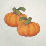 "Gourd (set of 12)" - Place Card Sets in Orange by Wendy Keller - Front & Back