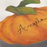 "Gourd (set of 12)" - Place Card Sets in Orange by Wendy Keller - Filled In