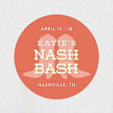 "Nash Bash" - Wedding Favor Stickers in Coral by Cindy Reynolds - Front