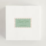 "Scallop" - Wedding Favor Stickers in Seafoam by Morgan Kendall - In Use