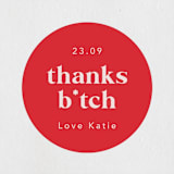 "Bach Sh*t Crazy" - Wedding Favor Stickers in Rose by Hudson meet Rose - Front