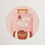 "Boarding" - Wedding Favor Stickers in Blush by Gwen Bedat - Front