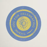 "Coastal Drift" - Wedding Favor Stickers in Caribbean Citrus by Pixel and Hank - Front