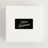 "Cocktails and Convos" - Wedding Favor Stickers in Butter by Inkblot Design - In Use