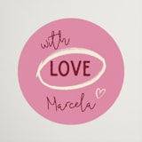 "Disco" - Wedding Favor Stickers in Peony by Pati Cascino - Front